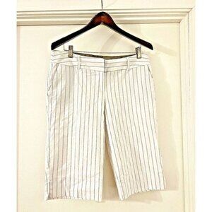 Y2K 90s Woman 11 Vintage CANDIES White Pinstriped Bermuda Shorts Emo Rock Grunge